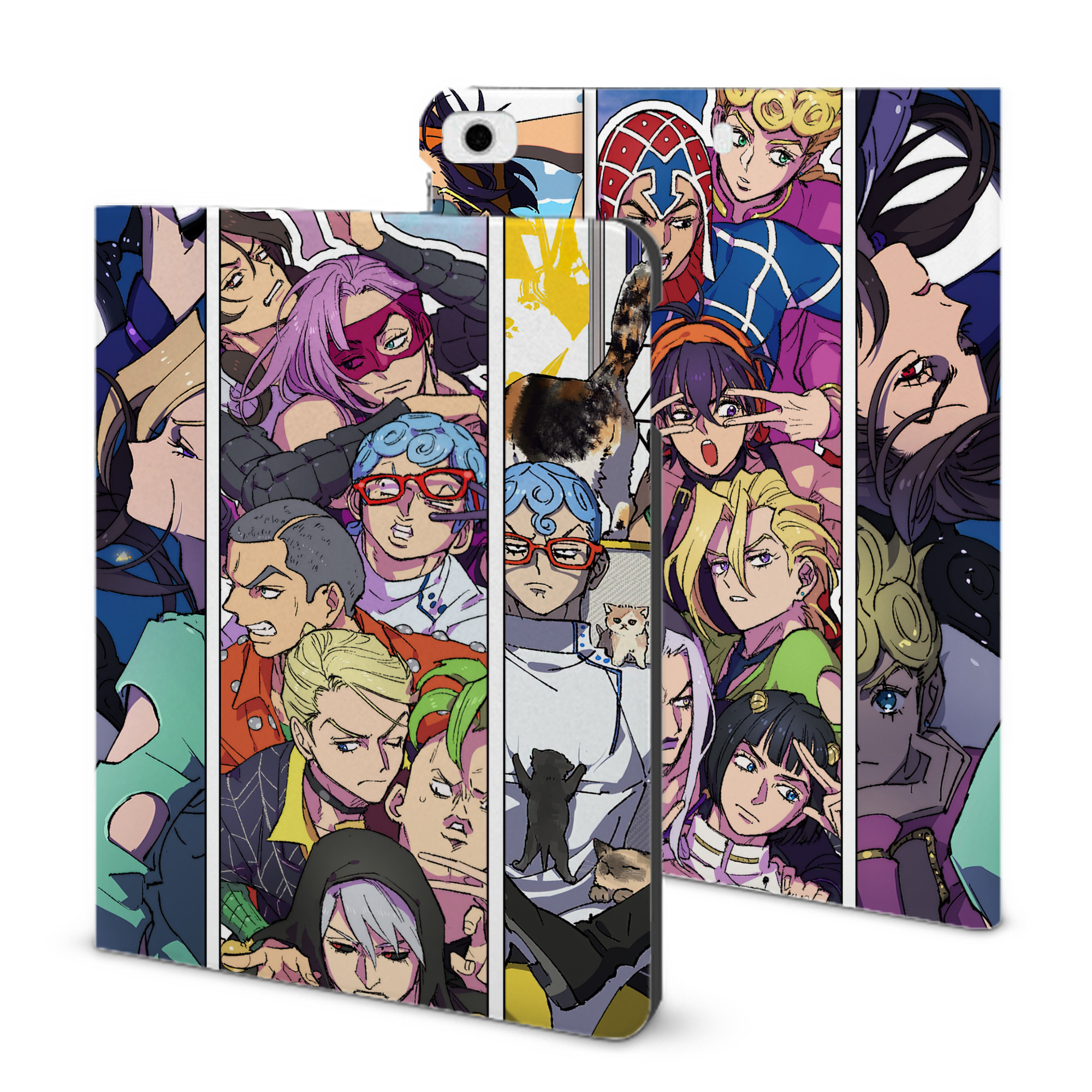 （画像用） ジョジョの奇妙な冒険 JoJo's Bizarre Adventure IPad ケース ブック型 PUレザー TPU 耐衝撃 軽量 薄型 ペン収納なし 全面保護 IPad 各モデル対応